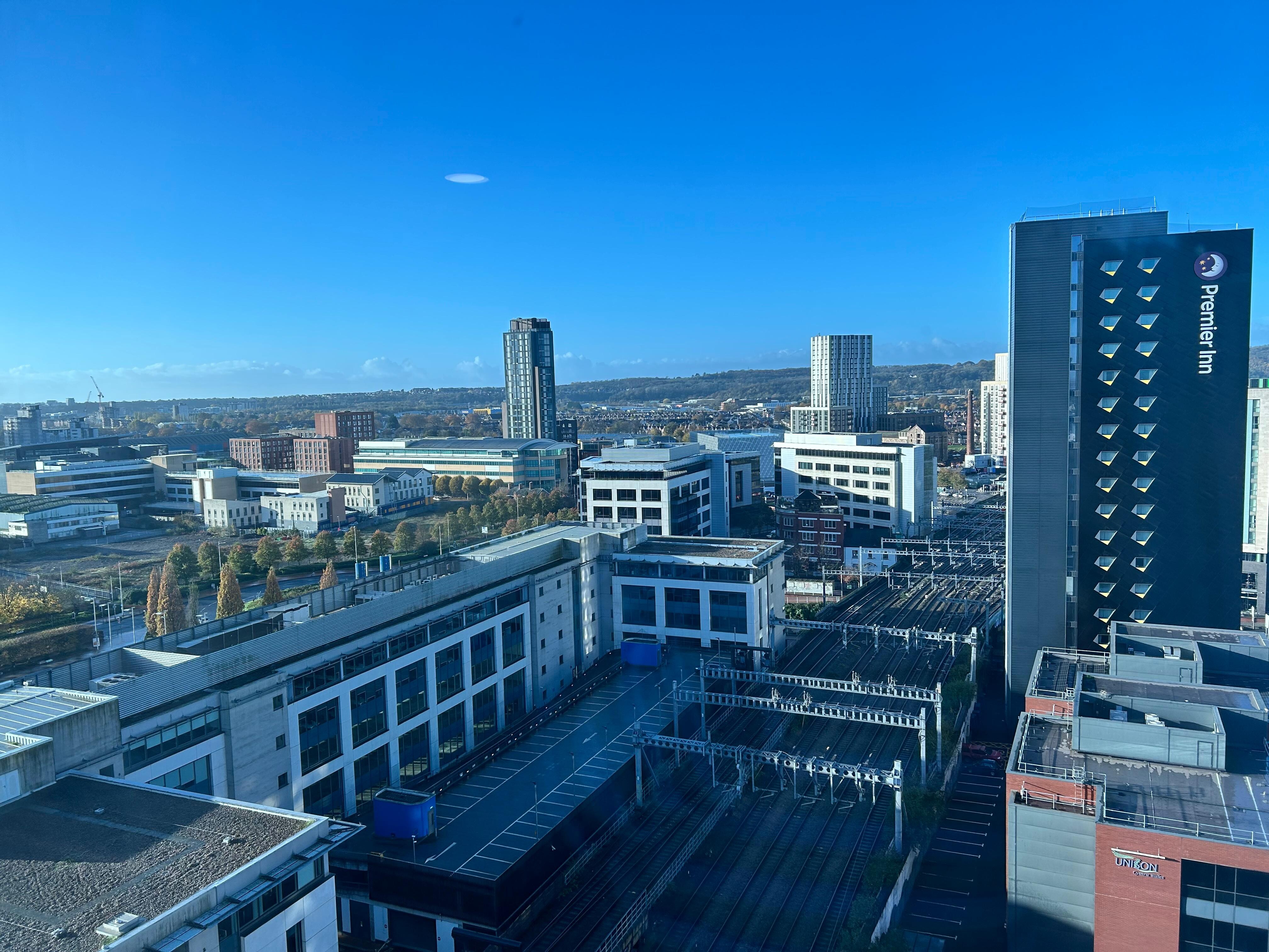 View of train tracks and beyond