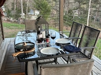 Dining on the back porch