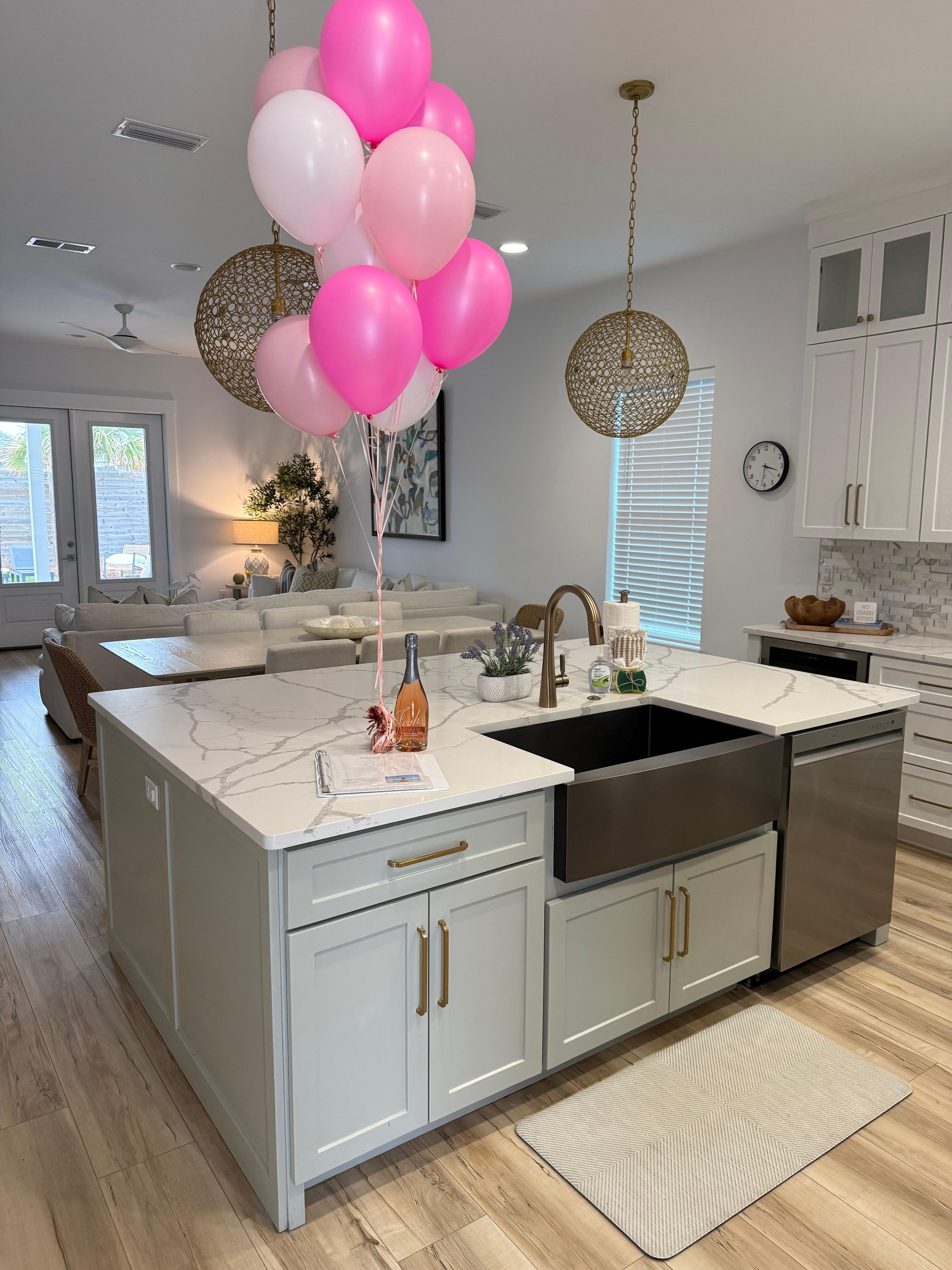 The balloons and champagne were there when we arrived! 