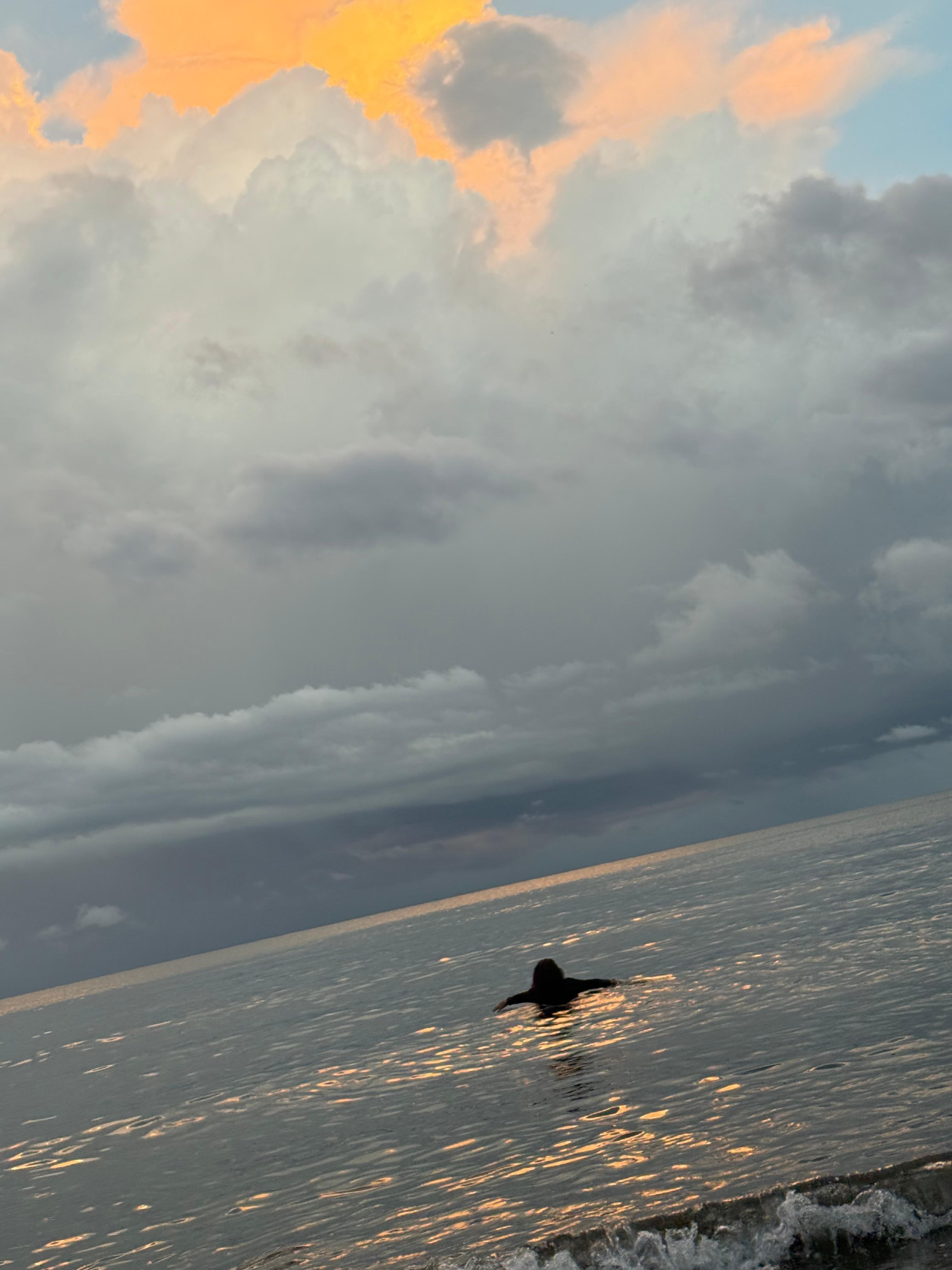 This is the photo swimming at five in the morning.