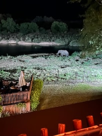 Night view from the bar at the hotel