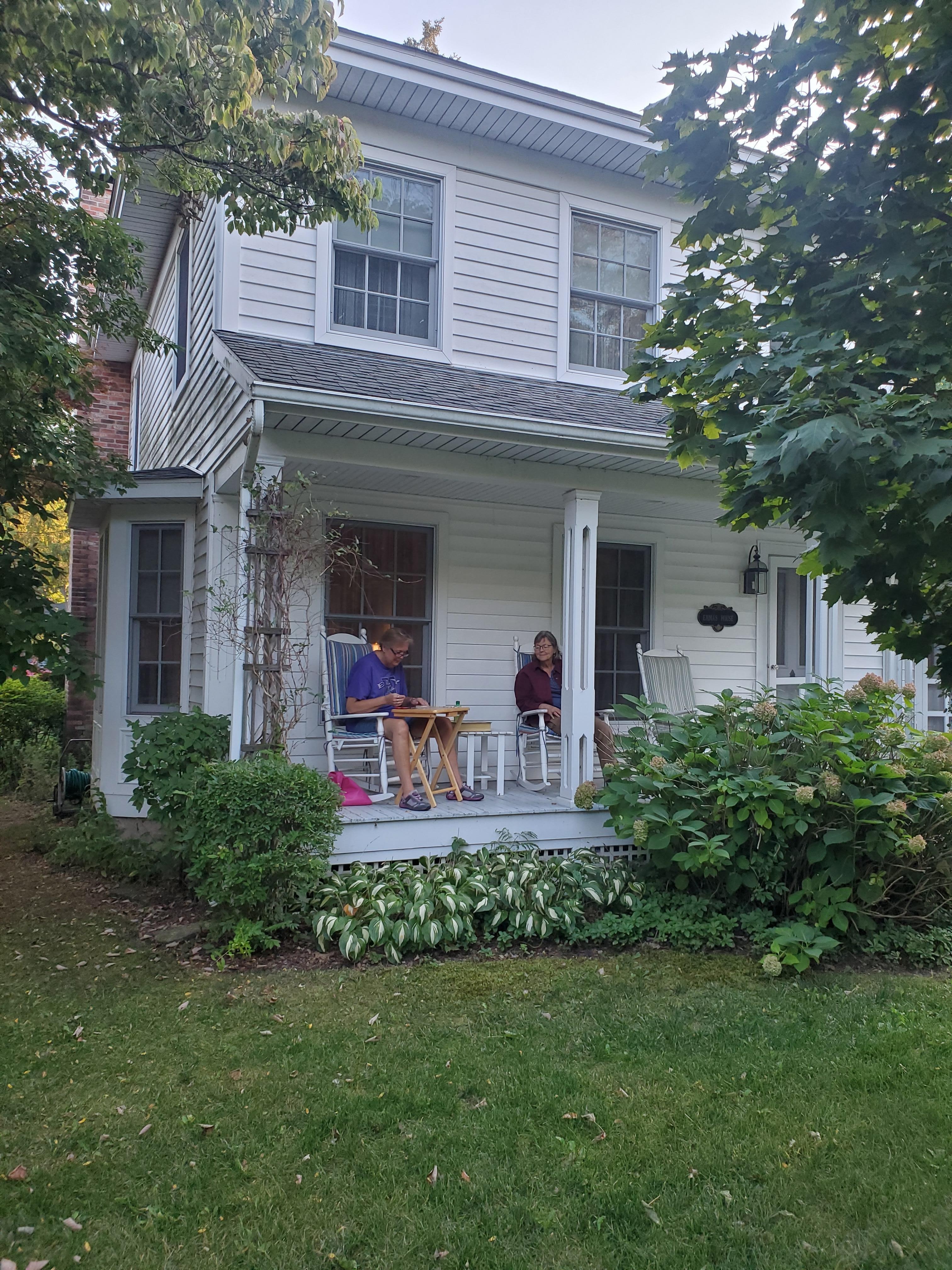 Front porch was great place to relax after walking around town