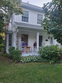 Front porch was great place to relax after walking around town