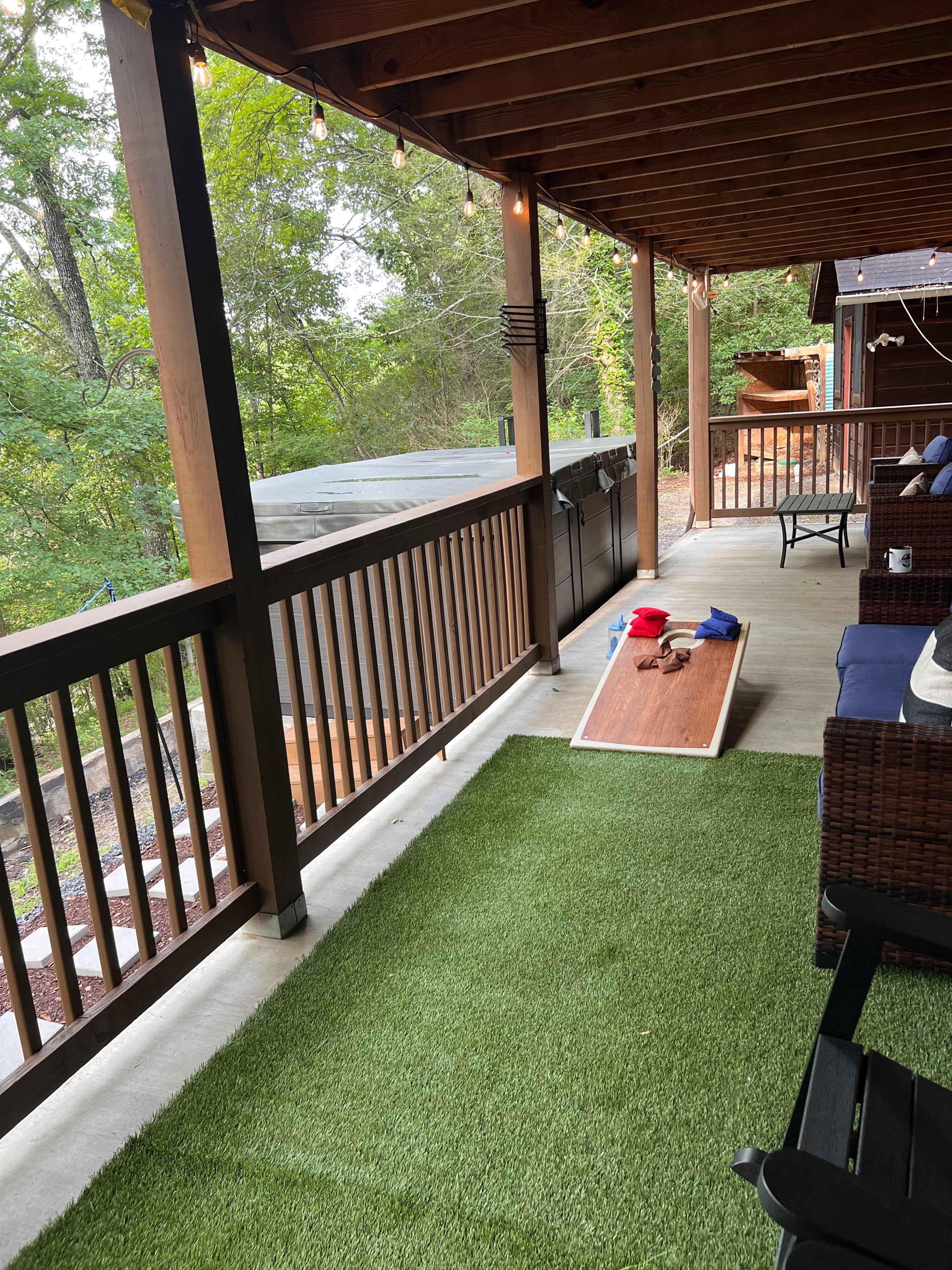 Lower level porch. We sat here every morning!