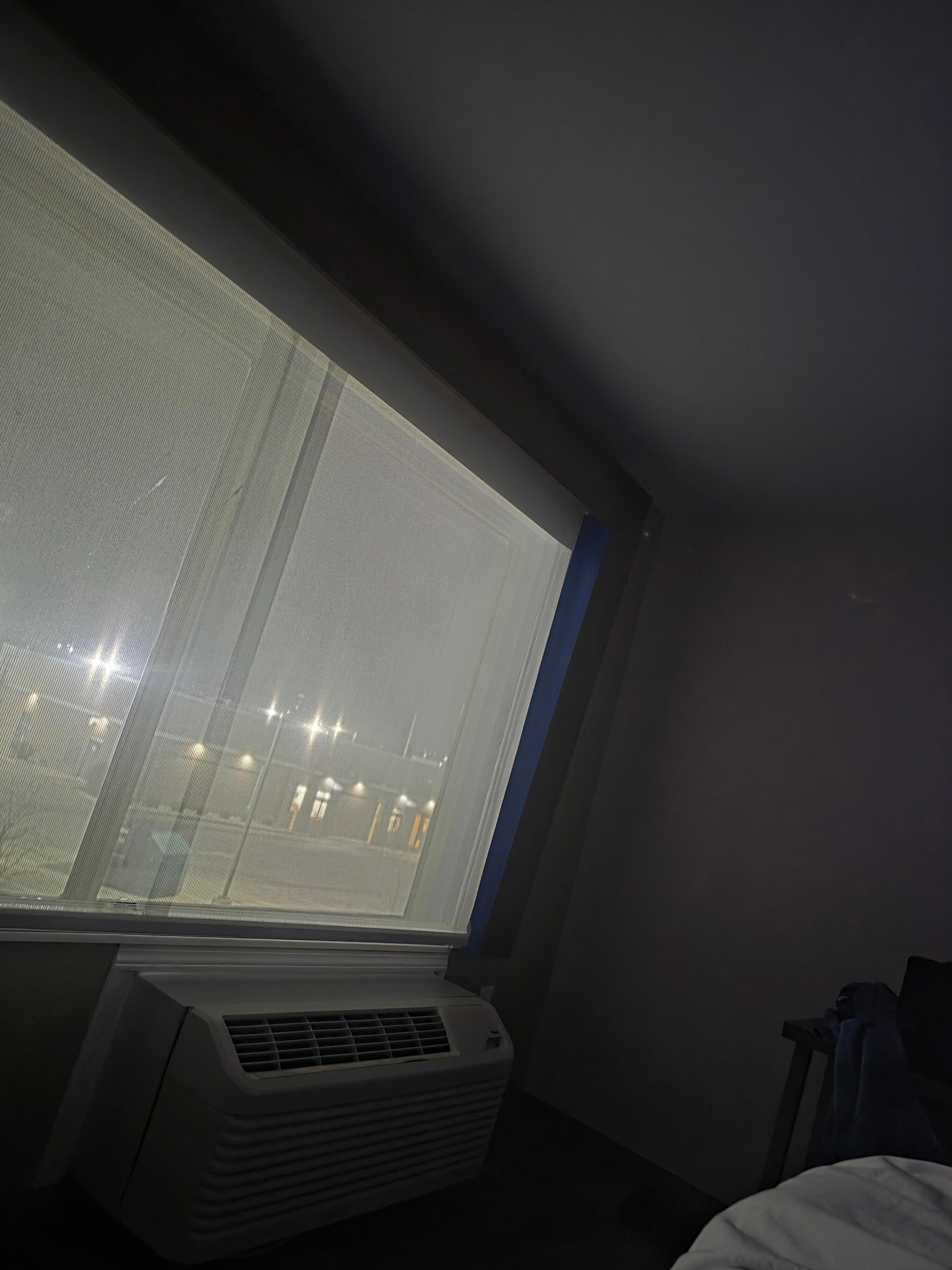 No curtain just the shade.