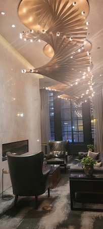 Cozy quiet sitting area next to the fireplace!