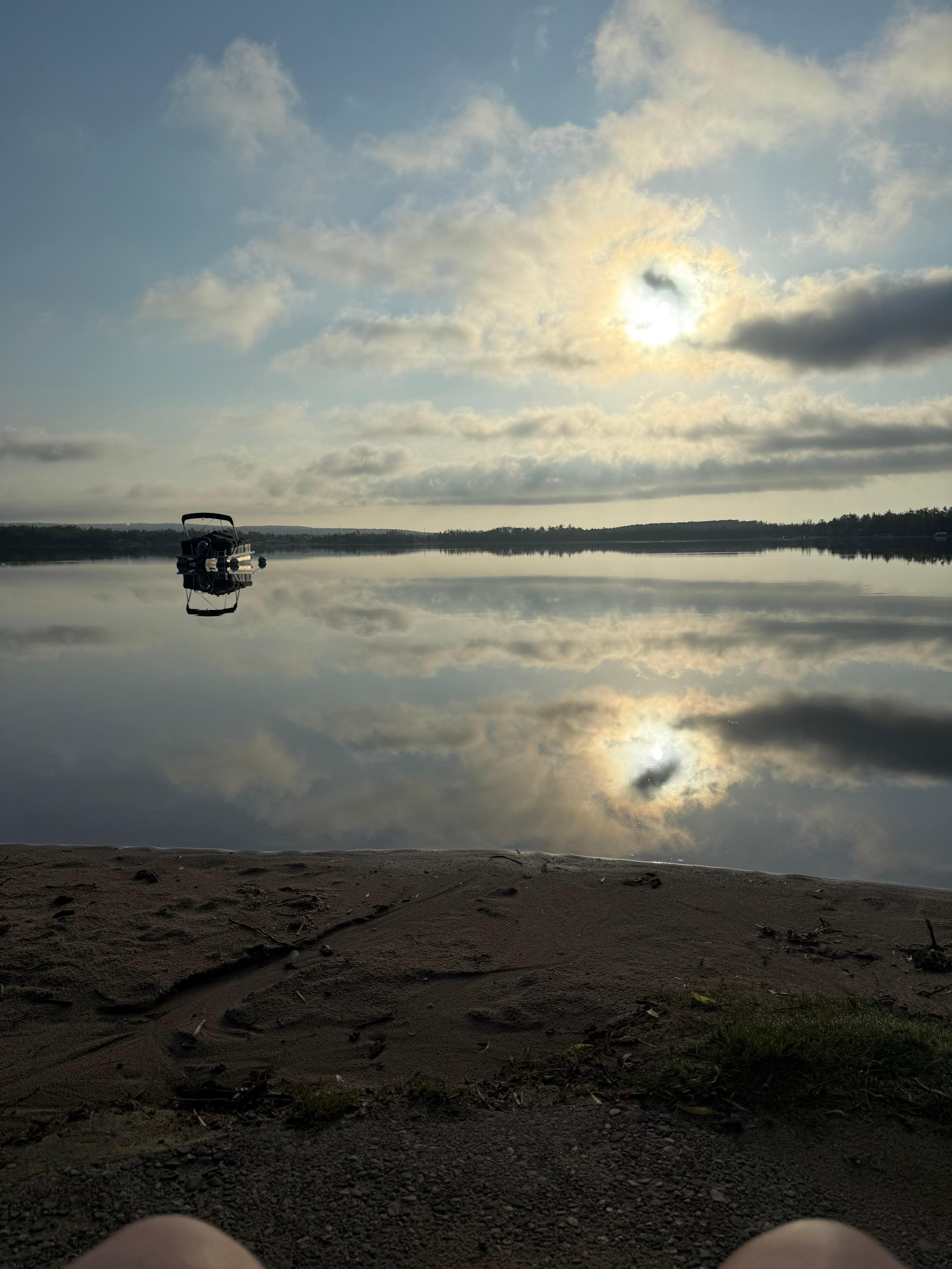 View of the lake from the beach outside the condo.