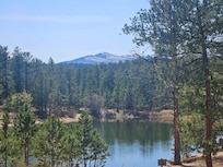 Right beside the cabin.