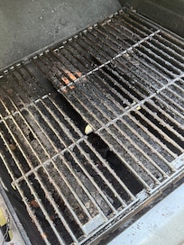 Unusable grill. Extremely dirty and cleaning team did not have the necessary tools to clean properly.