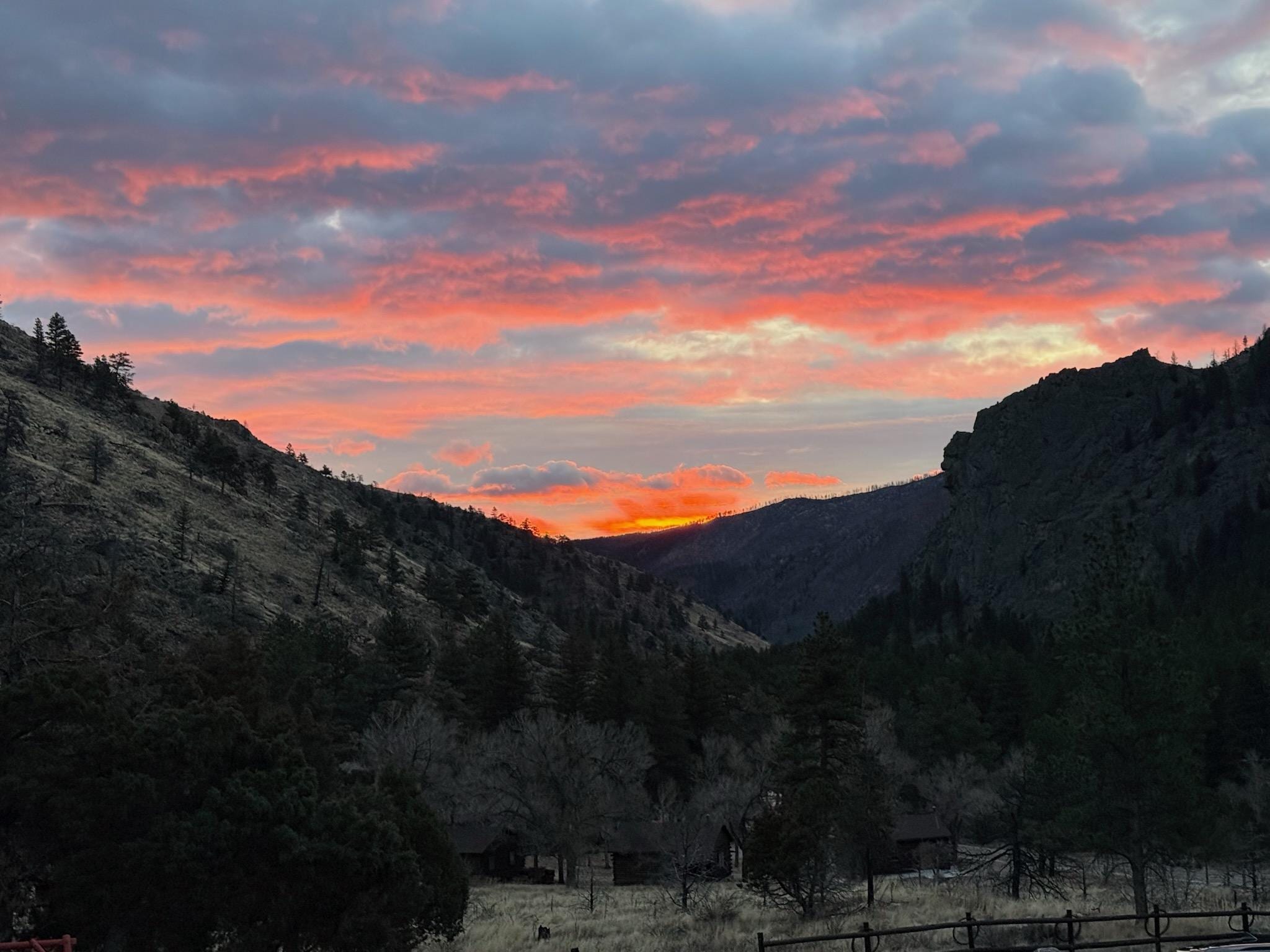 view early in the morning from the porch