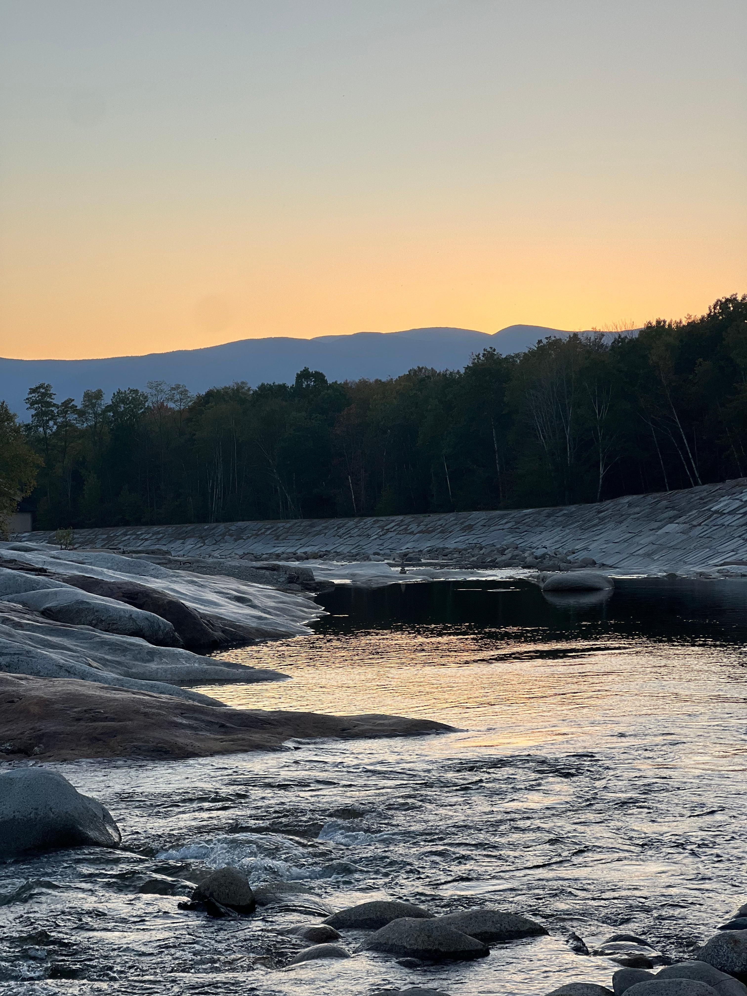 Sunset down by river