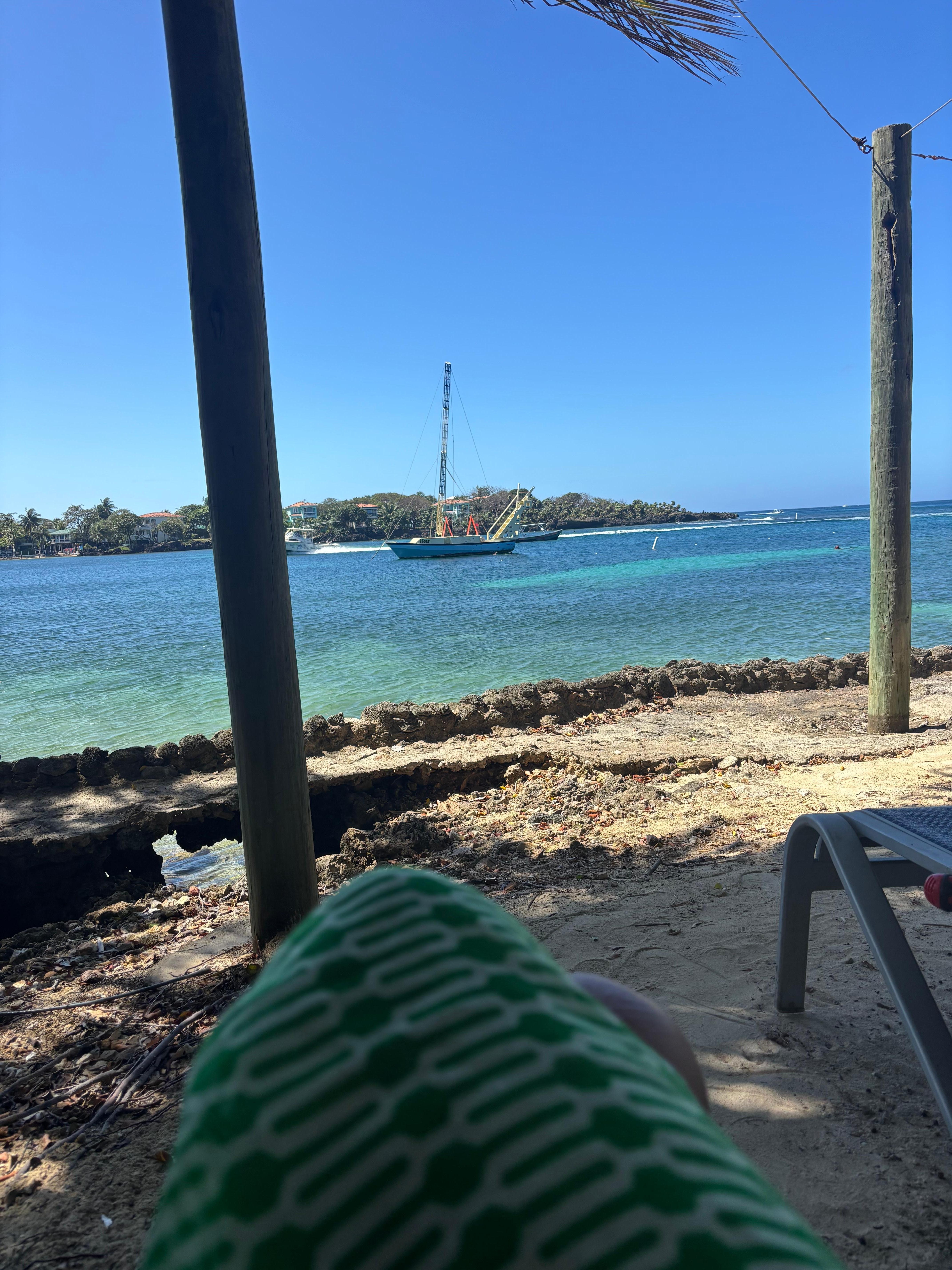 Beach chair area.. comfortable overlooking the bay.