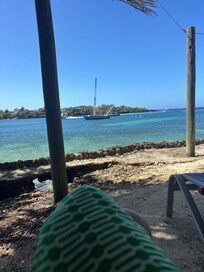 Beach chair area.. comfortable overlooking the bay.