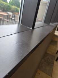 dusty and dirty counter where dining room is