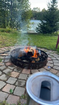 Firewood is available for purchase a couple doors down.