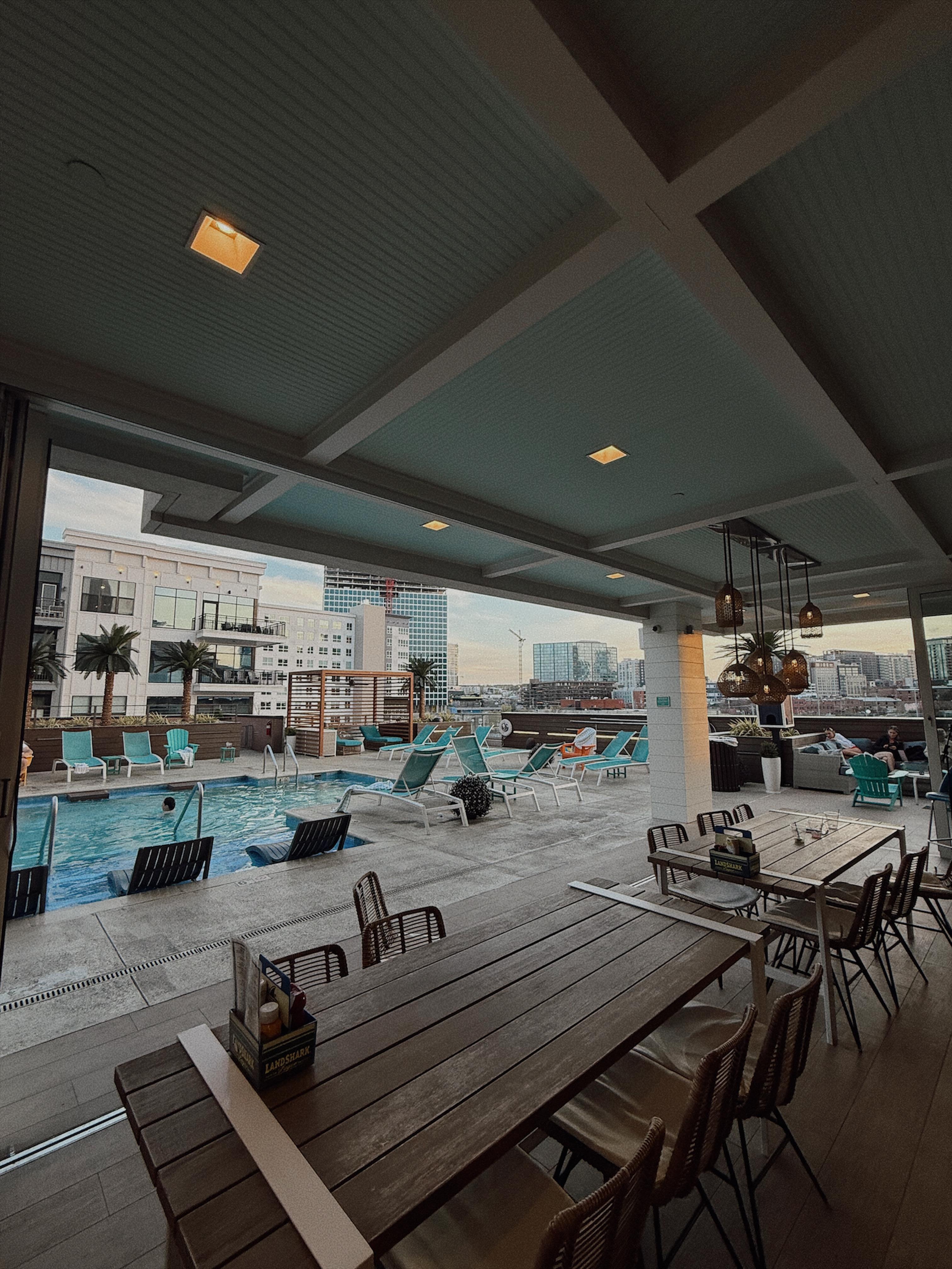 Hotel rooftop pool/bar!