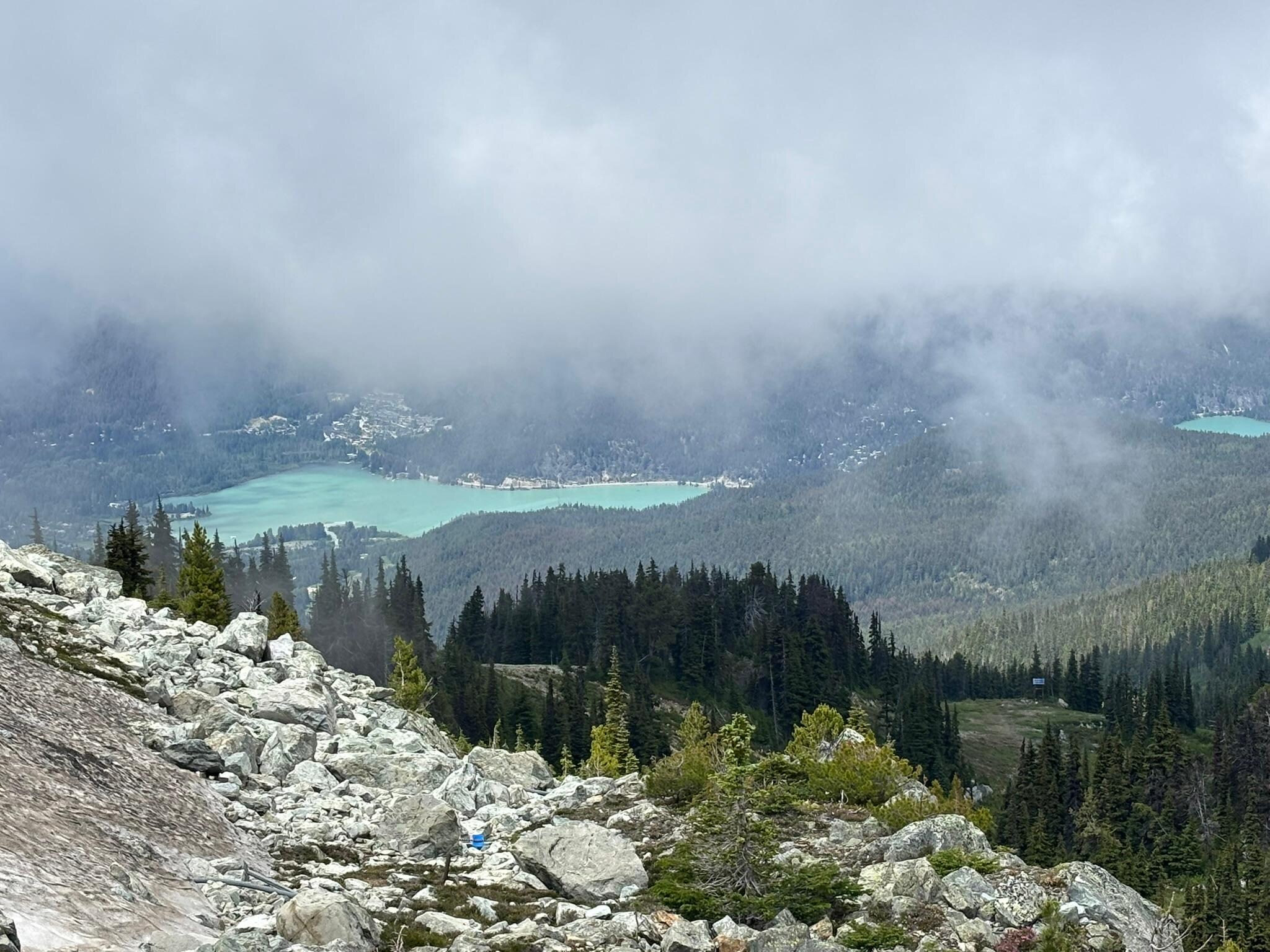 View from the top of the Blackcomb Gondola before taking the Peak 2 Peak Gondola