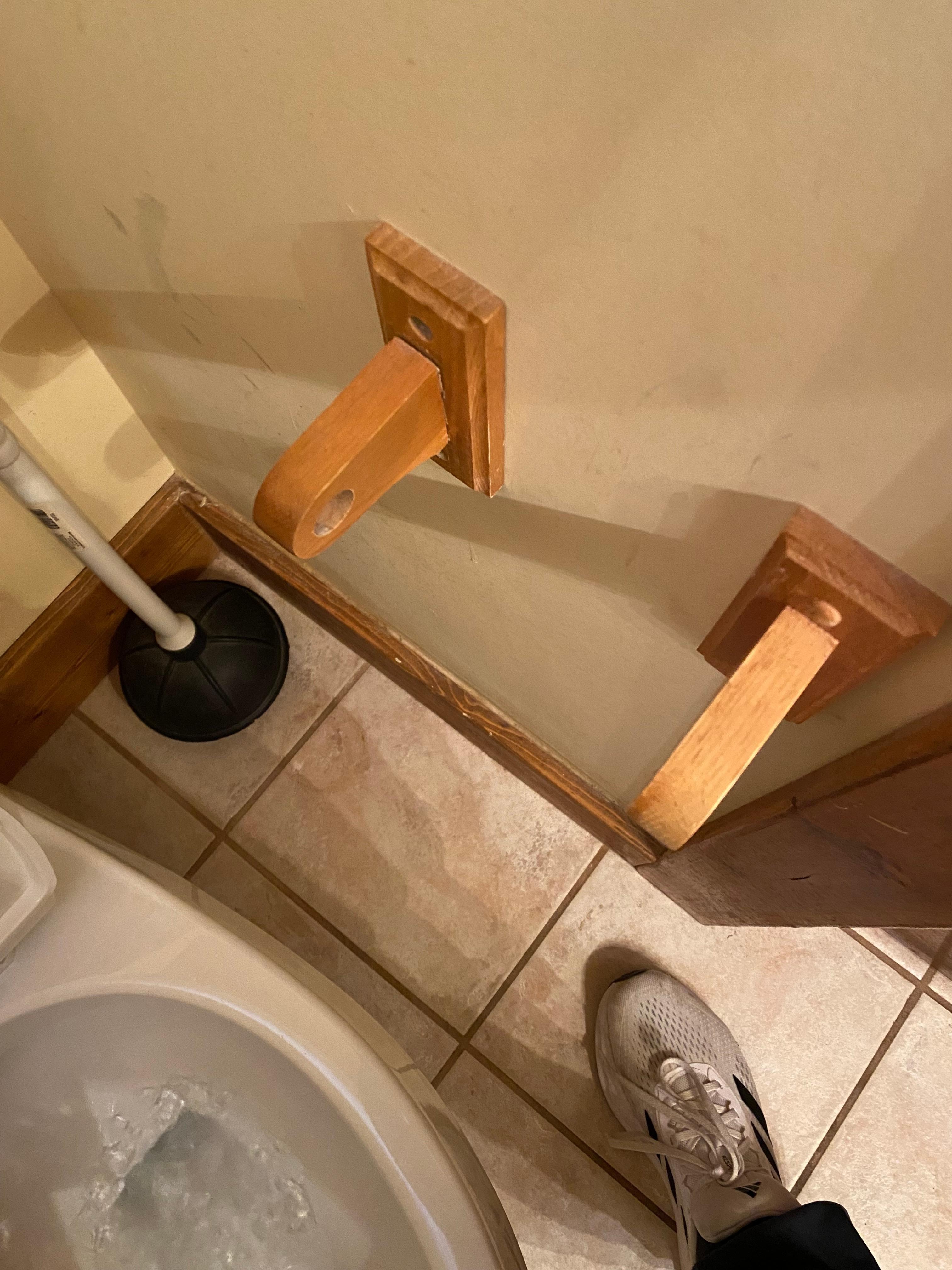 Toilet paper holder missing