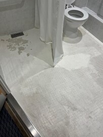 Condition of bathroom floor.