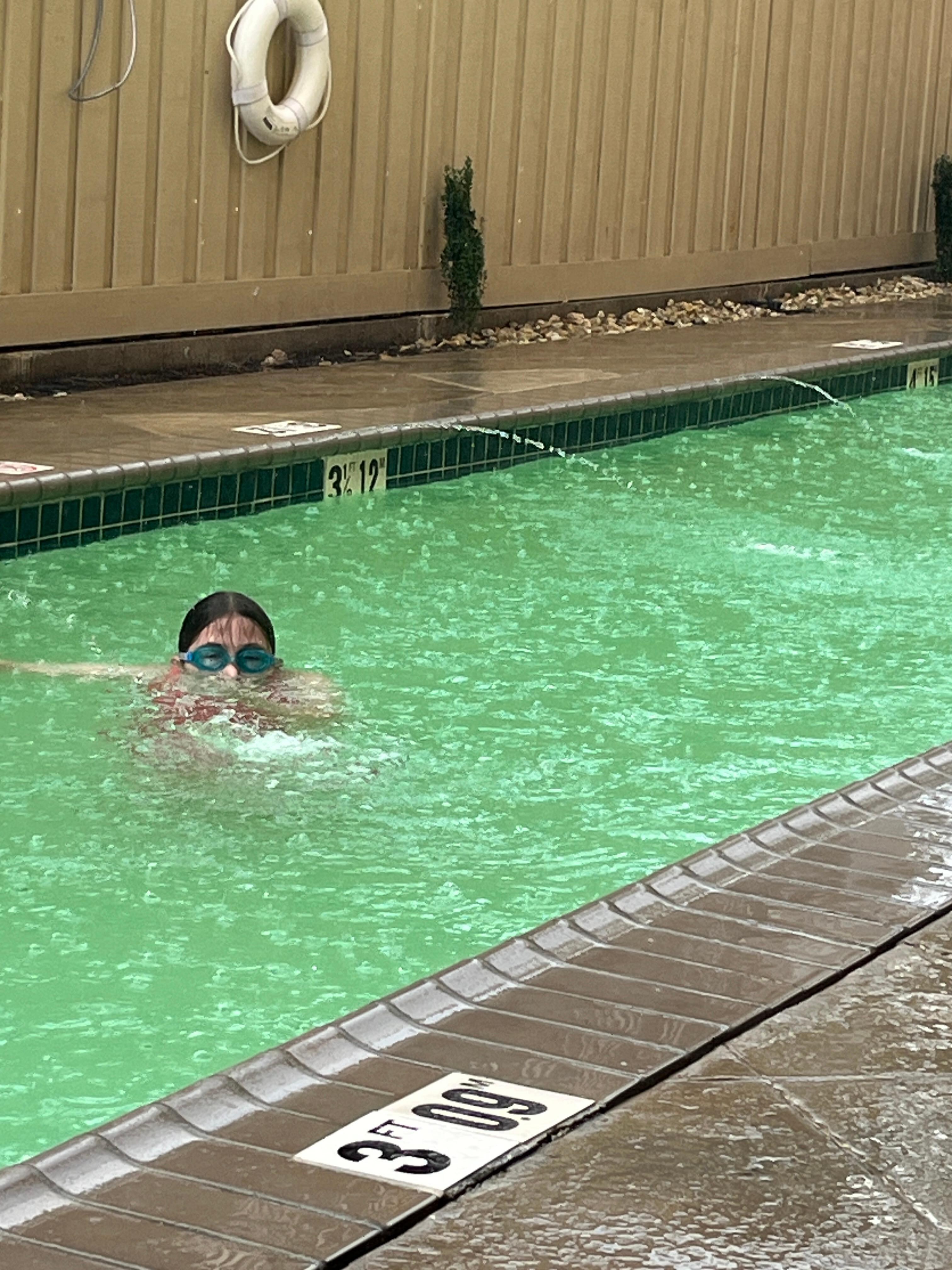Warm enough to swim in the rain. 