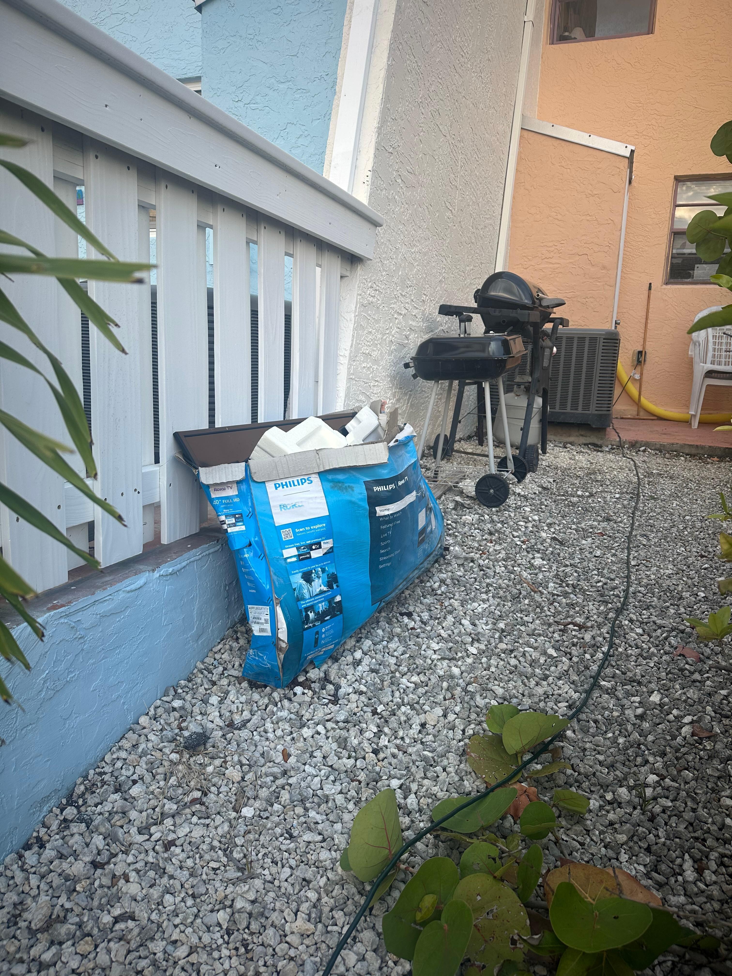 Trash all over out front 