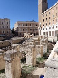 City center with historic ruins