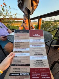 Dinner on the Dam deck at the Dam Restaurant