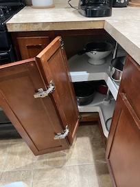Cabinet door falling off its hinges