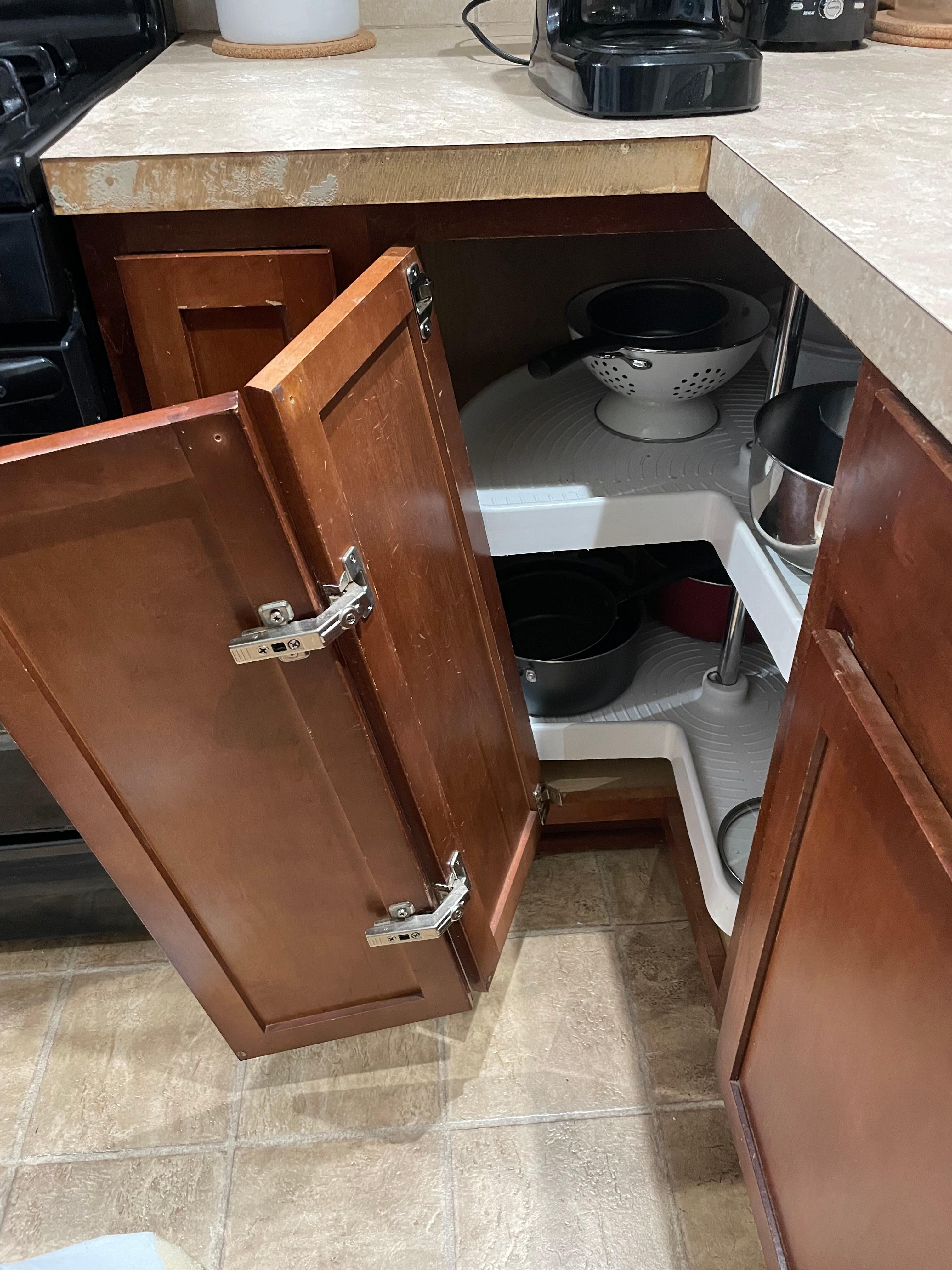 Cabinet door falling off its hinges