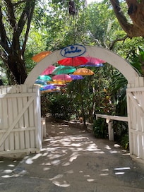Entrance to the pool area from the beach