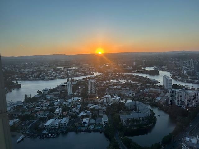 Sunset - hinterland and city view