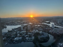 Sunset - hinterland and city view