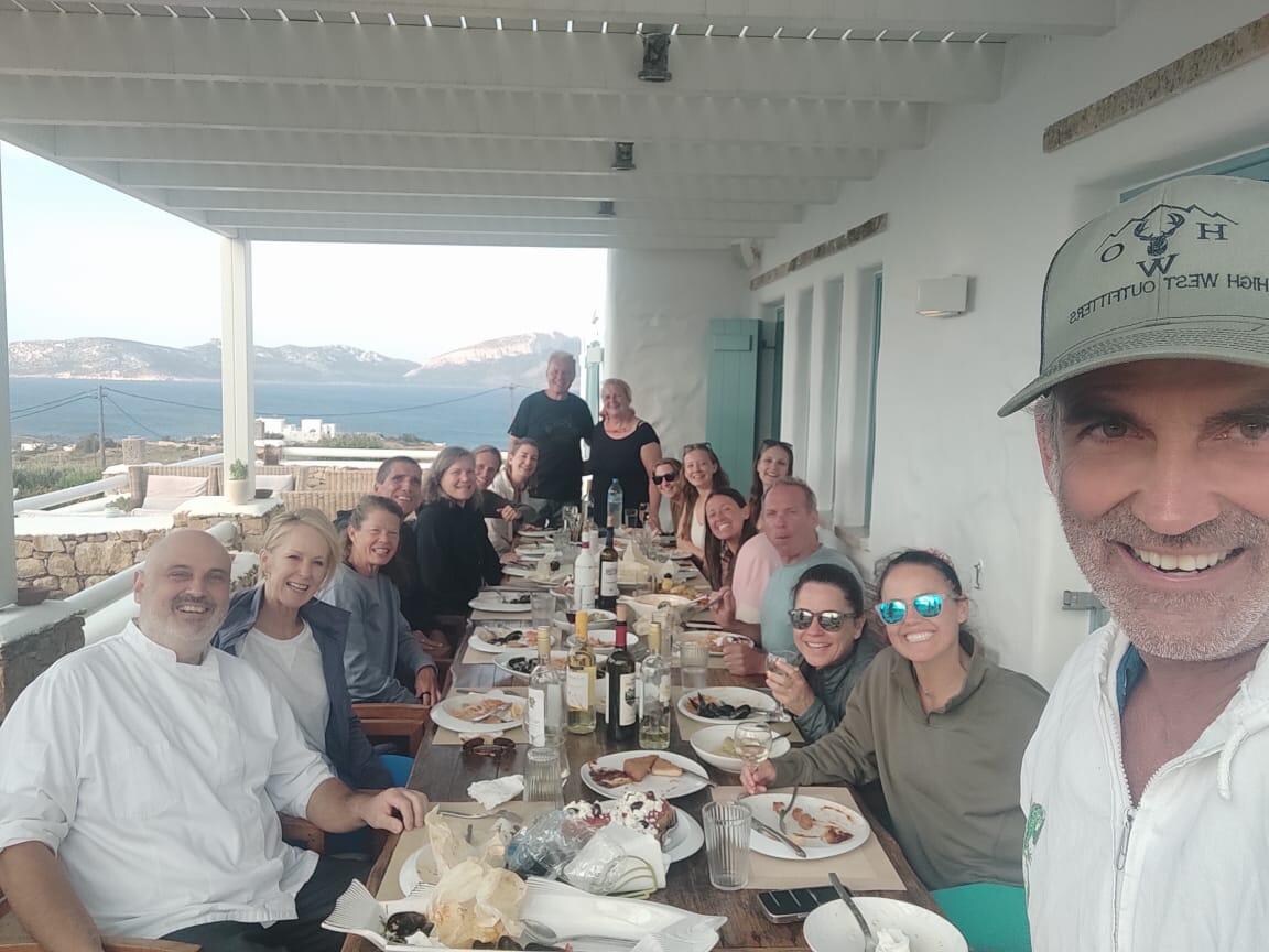 Our group with our wonderful chef, along with caretakers, Achilleas and Fofi!