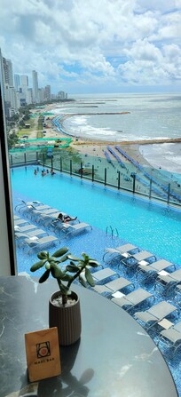 Pool view from Asian restaurant