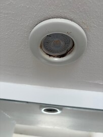Rusted lights that dont work making the room dim