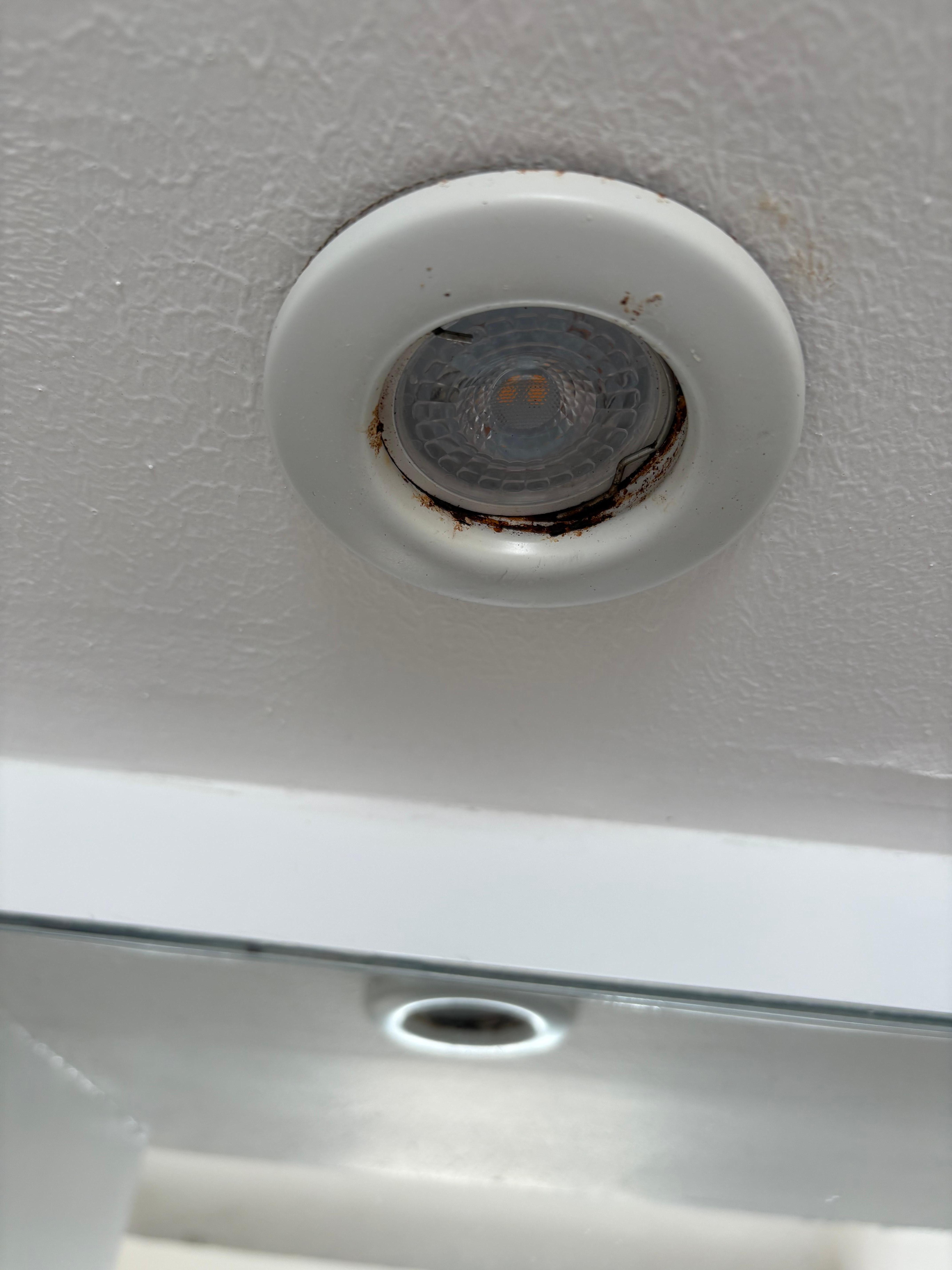 Rusted lights that dont work making the room dim