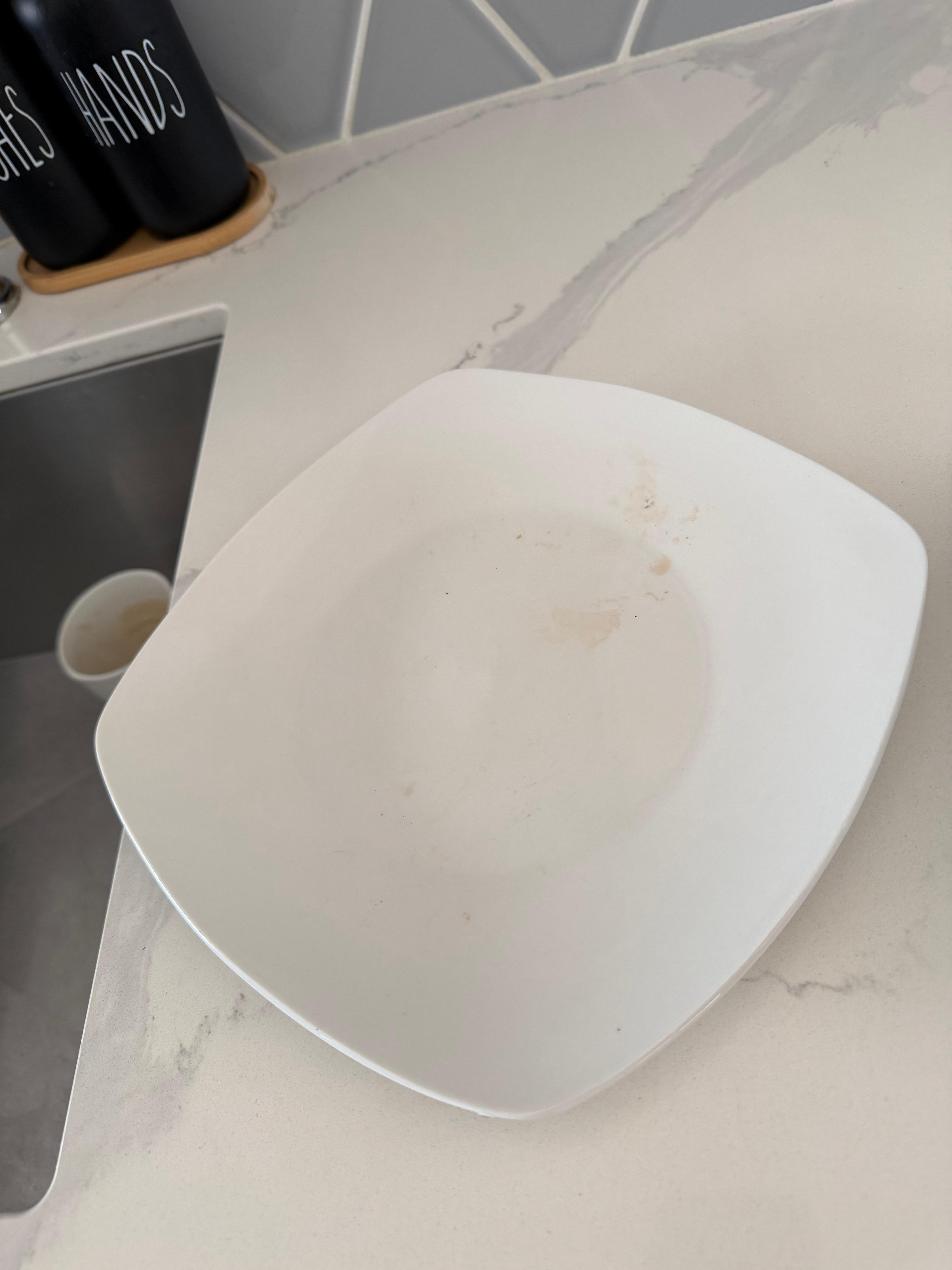 One of the dirty dishes we arrived to.