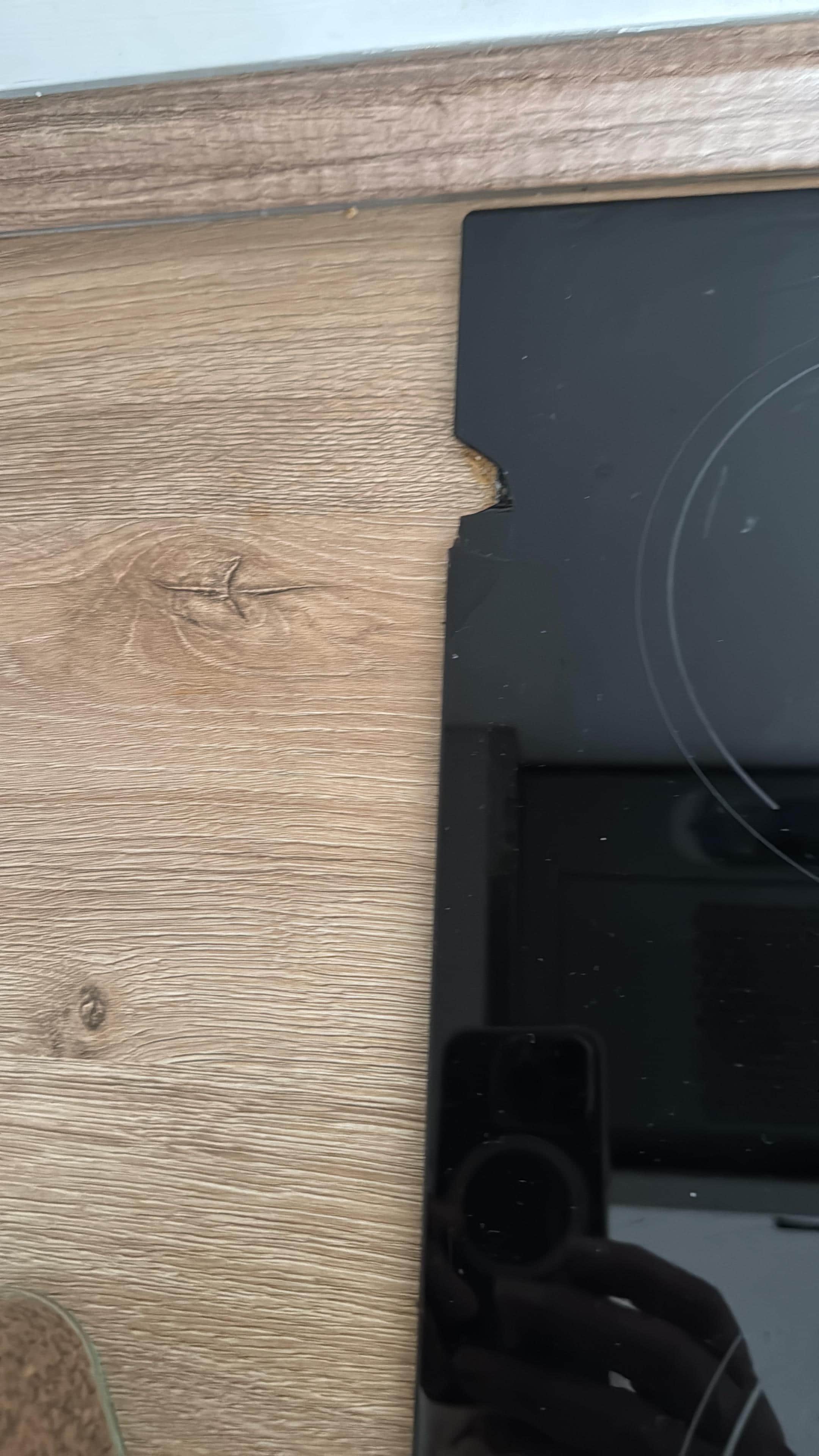 Broken glass of range top (hob)