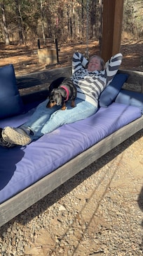 Loved the outside couch swing. So comfy!