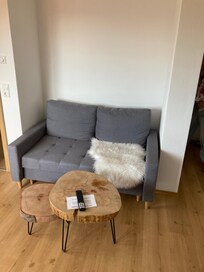 Small loveseat with fold out option