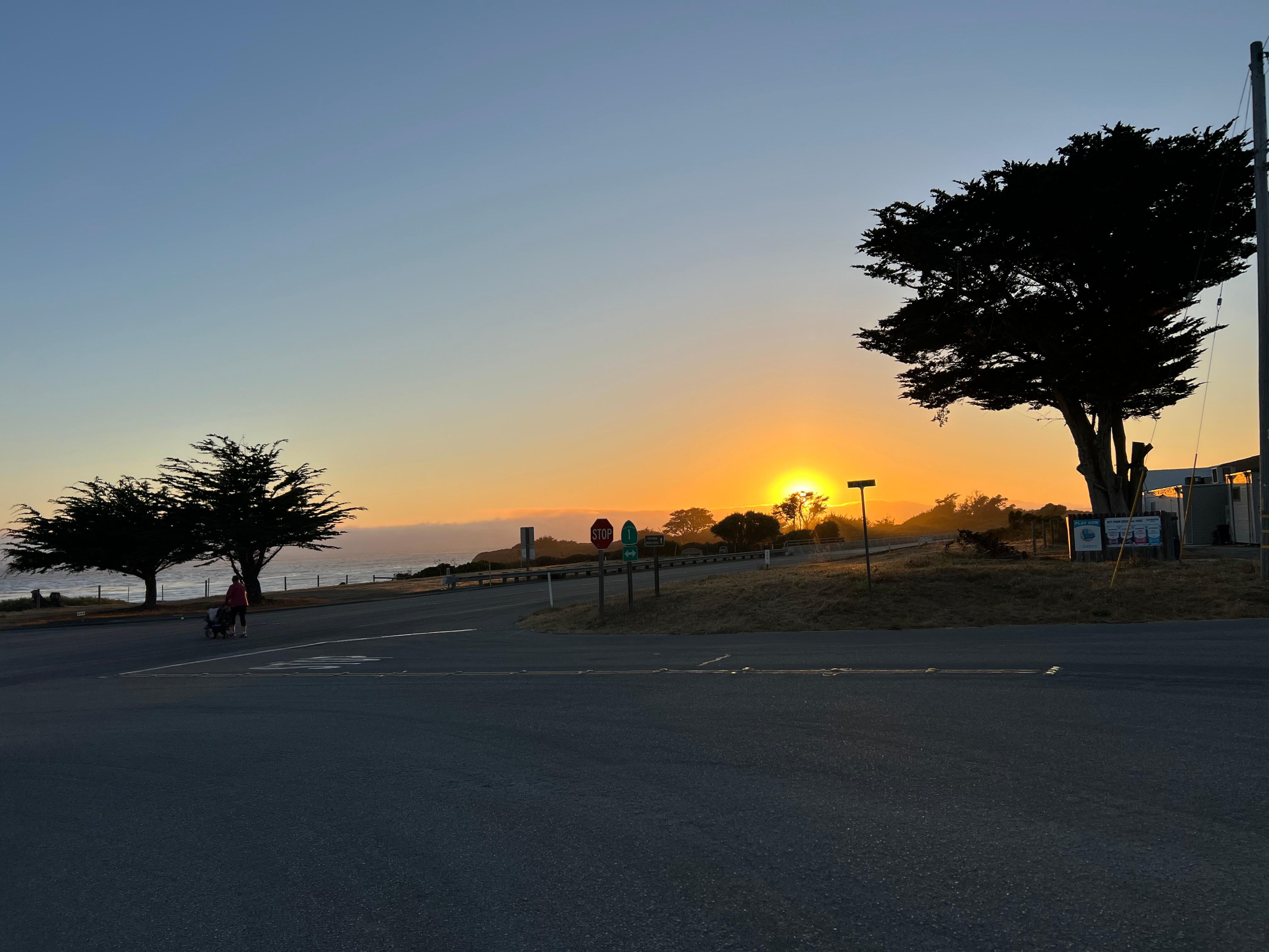 Sunset just across the street from the Hotel