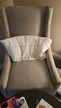 Most uncomfortable chair even pillow did not help