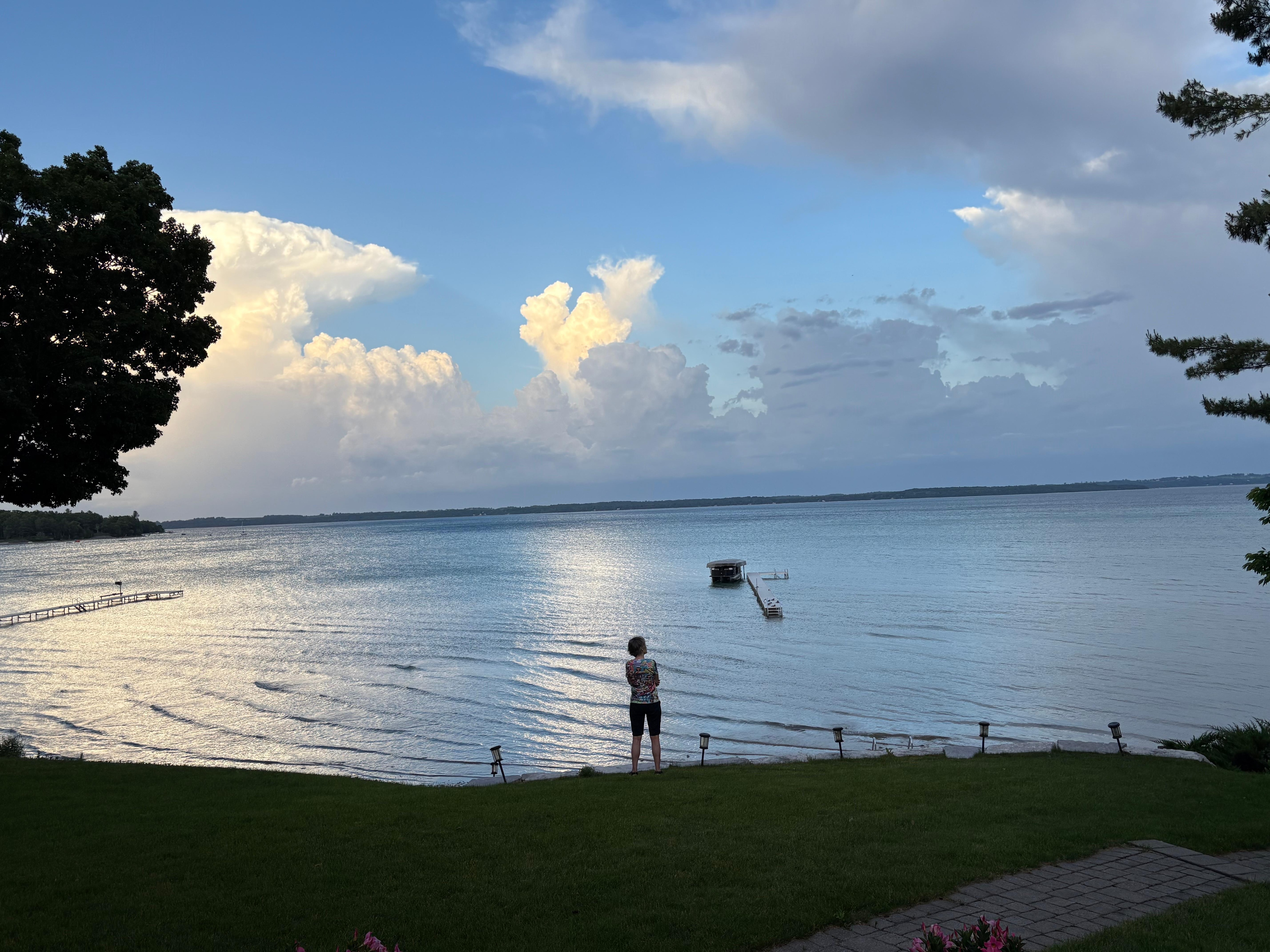 Looking out to the west arm of Grand Traverse Bay, from the patio.