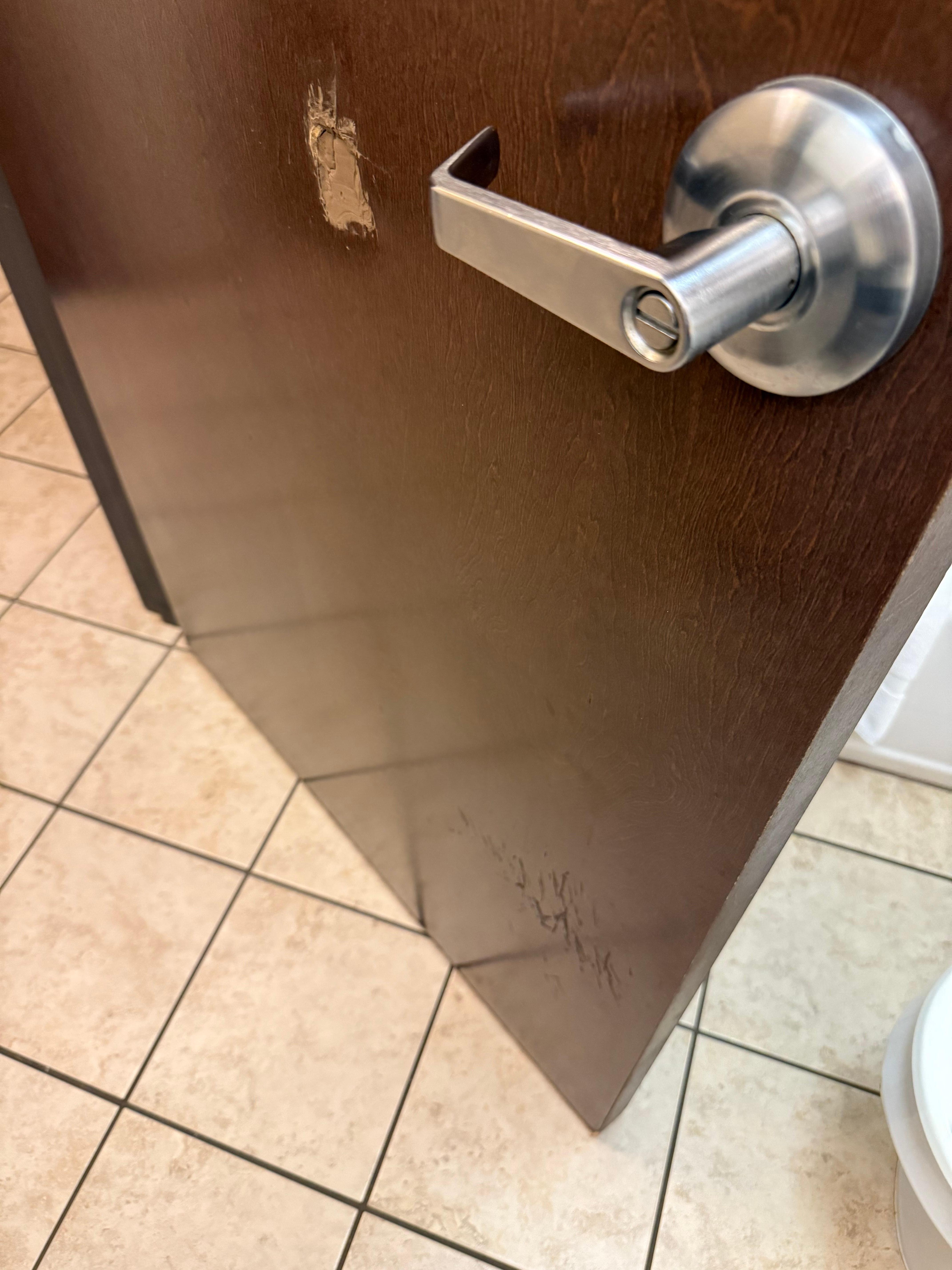 Chipped bathroom door