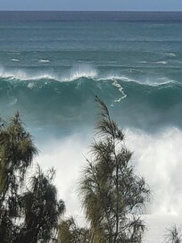Wiamea Bay surfing right down the street