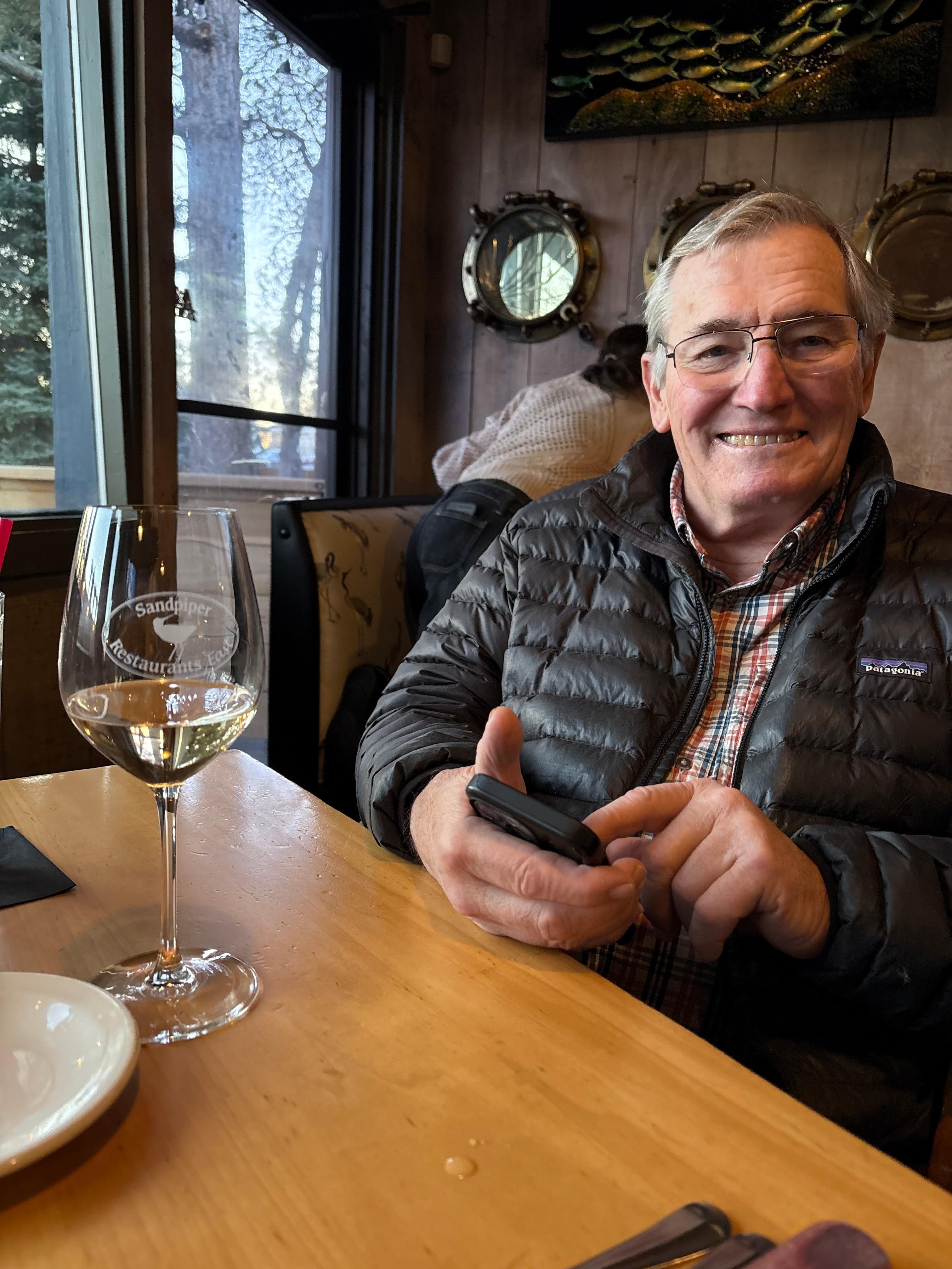 Jerry practicing his Spanish after dinner