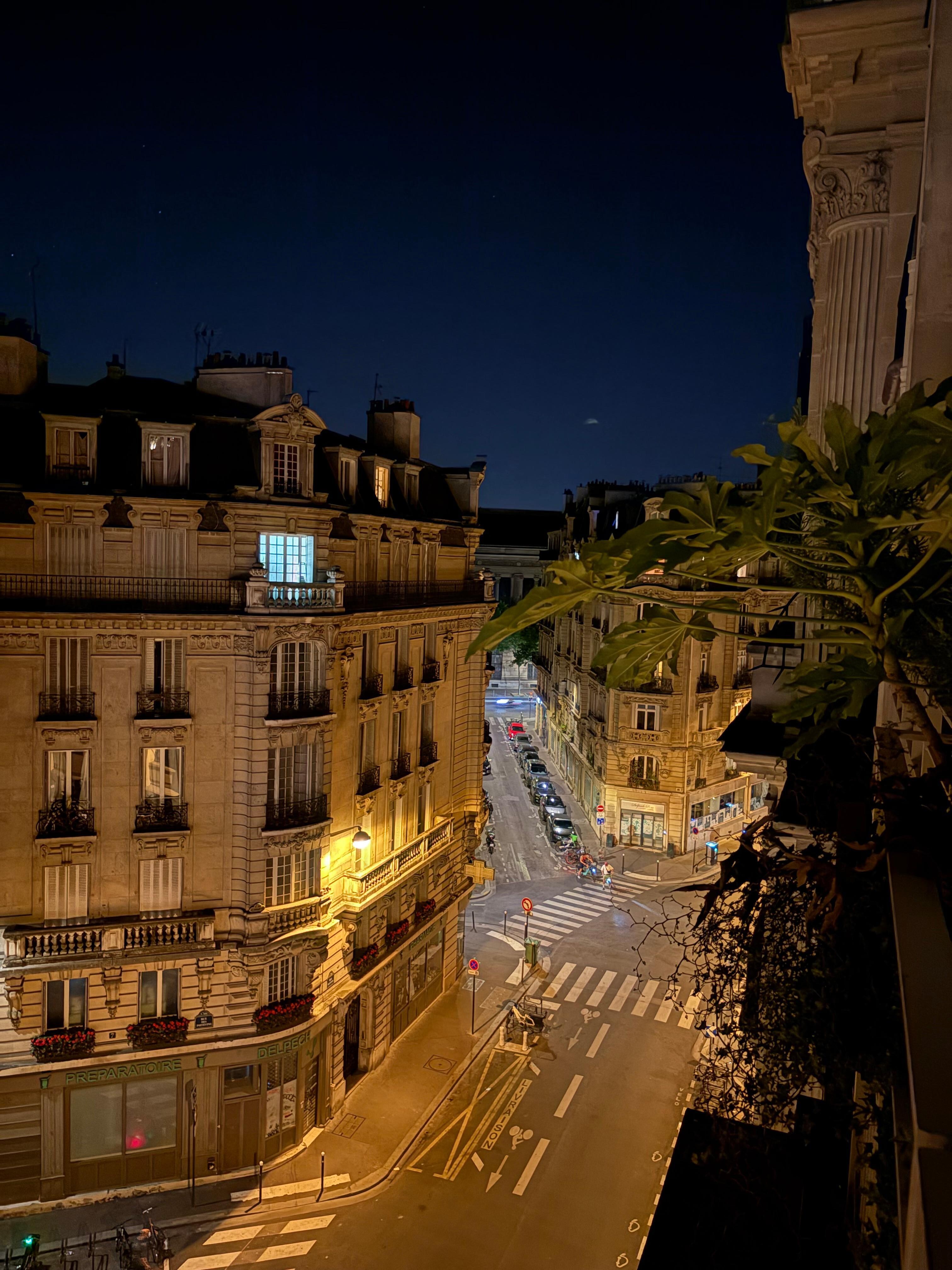 View from balcony at night