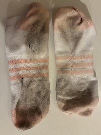 Socks after walking on the wood floors