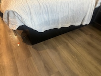 Metal plate under bed! Made super loud noise every time we accidentally bumped it!
