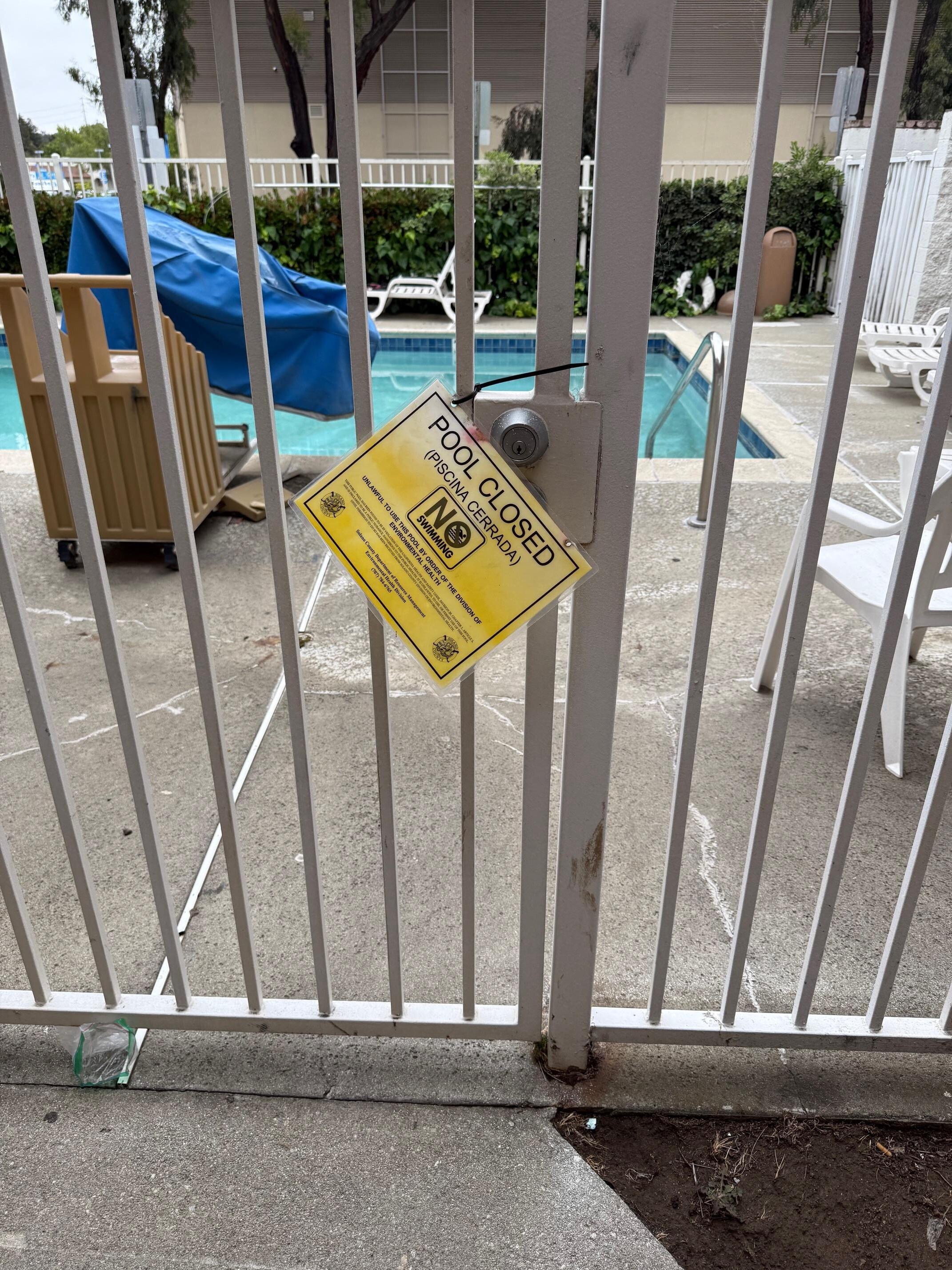 Pool was obviously out of service for a while.